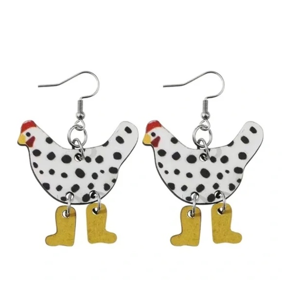 New Spring Chicken  Earrings - Picture 4 of 4